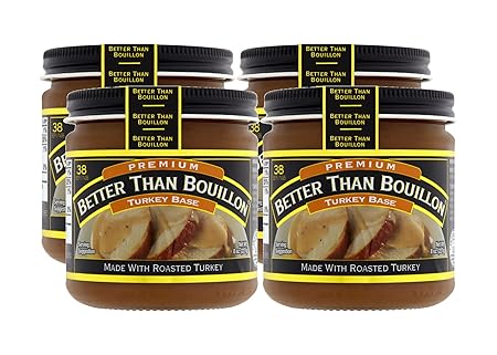 Better Than Bouillon Premium Turkey Base, Made with Roasted Turkey, 38 Servings Per Jar 8 Ounce (Pack of 4)