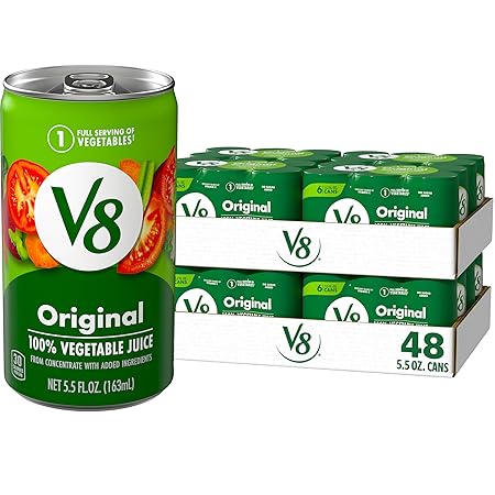 V8 Original 100% Vegetable Juice, 5.5 fl oz Can (48 Pack)