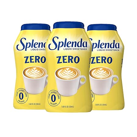 SPLENDA LIQUID Zero Calorie Sweetener drops, 1.68 Ounce Bottle (Pack of 3)