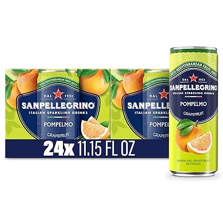 Sanpellegrino Italian Sparkling Drink Pompelmo, Sparkling Grapefruit Beverage, 24 Pack Of Cans
