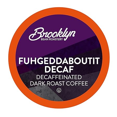 Brooklyn Beans Coffee Pods, Fuhgeddaboutit Decaf - Compatible with Keurig K Cup Brewers Including 2.0 Coffee Makers, 40 Count, Bold and Rich