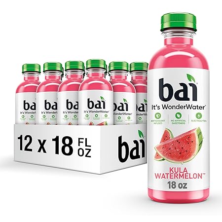 Bai Antioxidant Infused Water Beverage, Kula Watermelon, with Vitamin C and No Artificial Sweeteners, 18 Fluid Ounce Bottle, 12 Pack