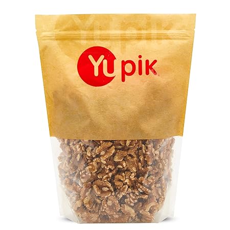 Yupik Raw California Walnuts, Halves & Pieces, 2.2 lb (35.2 oz), Pack of 6, Kosher, Gluten-Free, Vegan, Unsalted Nuts, Unroasted, Source of Omegas, Healthy Snacks, Ideal for Baking & Cooking