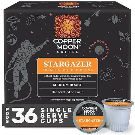 Copper Moon Single Serve Coffee Pods for Keurig K-Cup Brewers, Medium Roast, Stargazer Blend, 36 Count