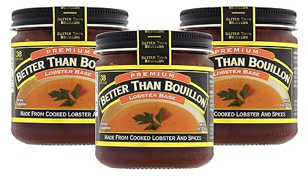Better Than Bouillon Premium Lobster Base, Made from Select Cooked Lobster & Spices, Makes 9.5 Quarts of Broth 38 Servings, 8 Ounce (Pack of 3)