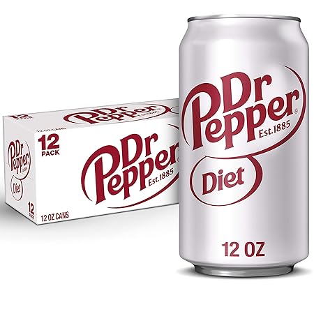 Diet Dr Pepper Soda, 12 fl oz cans, 12 pack
