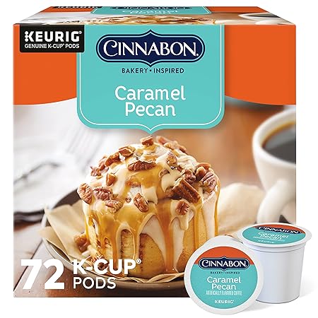 Cinnabon Caramel Pecan Coffee, Keurig Single Serve K-Cup Pods, 72 Count