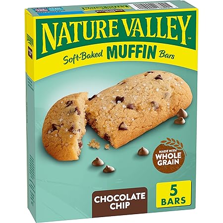 Nature Valley Soft-Baked Muffin Bars, Chocolate Chip, Snack Bars, 5 Bars, 6.2 OZ