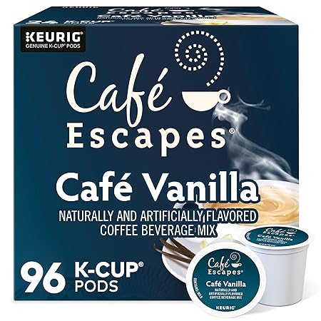 Cafe Escapes Cafe Vanilla, Keurig Single-Serve K-Cup Pods, 96 Count