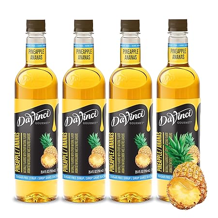 DaVinci Gourmet Sugar-Free Pineapple Syrup, 25.4 Ounce (Pack of 4)