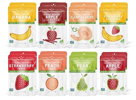 Nature’s Turn Freeze-Dried Fruit Crisps –Healthy, Gluten-Free,Crispy & Delicious, Plant-Based Snack, Ideal for Cereal, Smoothies, School Lunches, & On-the-Go, Mega Variety Pack of 16 (0.53 oz Each)