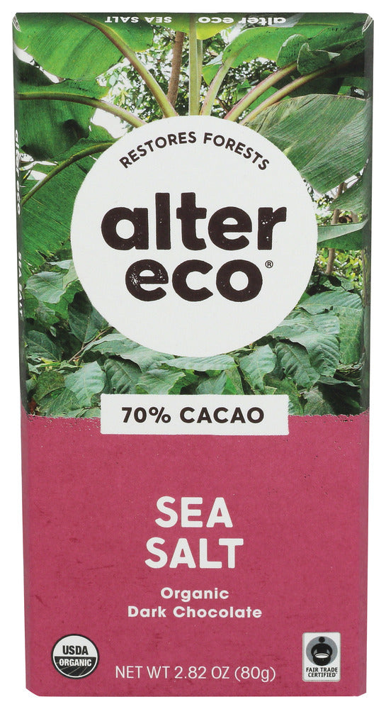 ALTER ECO CHOC BAR DRK SSALT ORG - 2.82 OZ
