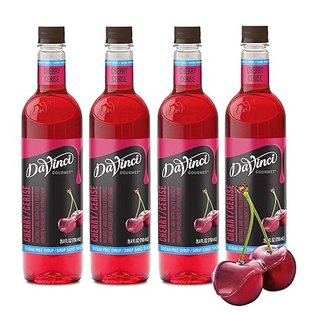DaVinci Gourmet Sugar-Free Cherry Syrup, 25.4 Fluid Ounces (Pack of 4)