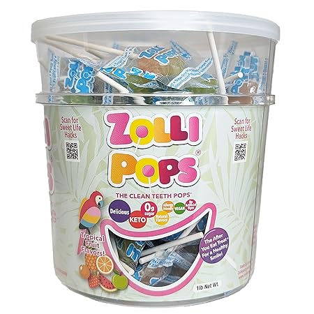 Zollipops Clean Teeth Lollipops, Tropical Flavors, 16 Ounce