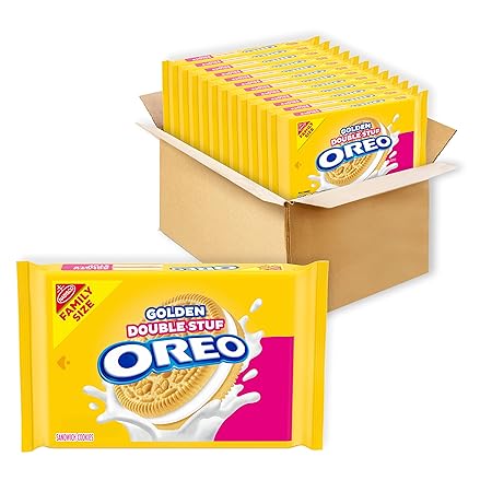 OREO Double Stuf Golden Sandwich Cookies, Family Size, 12 - 18.71 oz