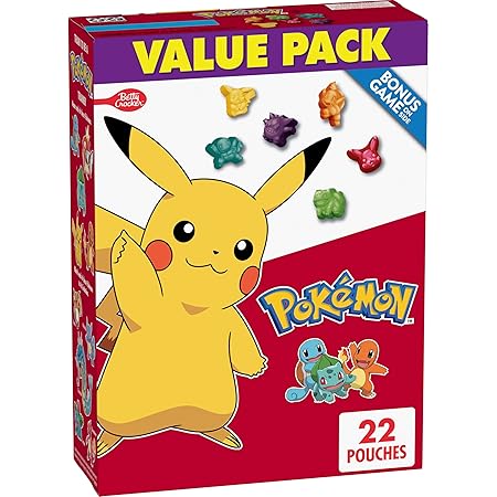 Pokemon Fruit Flavored Snacks, Treat Pouches, Gluten Free Snack, Value Pack, 17.6 oz, 22 Pouches