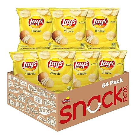 Lay's Potato Chips, Classic, 1.5 Ounce (Pack of 64)