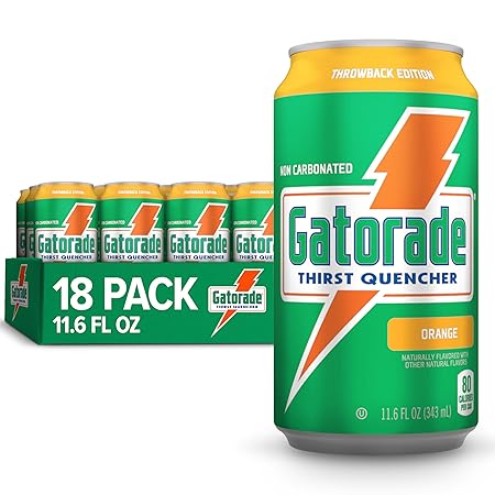 Gatorade Thirst Quencher, Orange, 11.6 Fl Oz Cans (Pack of 18)