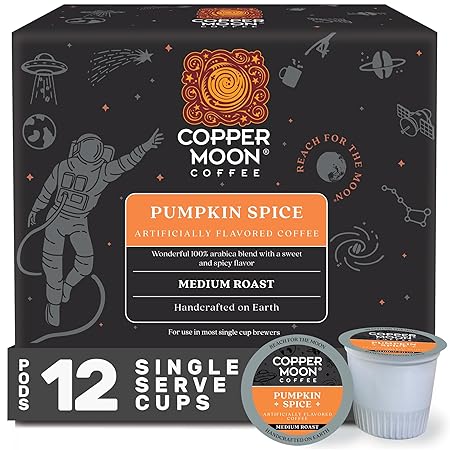 Copper Moon Single Serve Coffee Pods for Keurig K-Cup Brewers, Medium Roast, Pumpkin Spice Blend, 12 Count