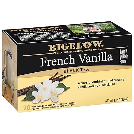 Bigelow French Vanilla Black Tea Bags, 20 Count Box (Pack of 6), Caffeinated Black Tea, 120 Tea Bags Total