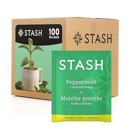 Stash Tea Peppermint Herbal Tea, Box of 100 Tea Bags