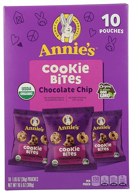 Annie's Organic Chocolate Chip Cookie Bites, 10 Pouches, 10.5 oz