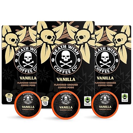 Death Wish Coffee, Vanilla Single Serve Pods (30 Count)