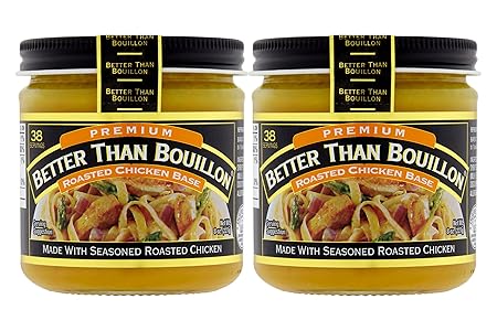 Better Than Bouillon Premium Roasted Chicken Base, Made with Seasoned Roasted Chicken, 38 Servings, Blendable Base for Added Flavor 8.00 Ounce (Pack of 2)