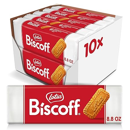 Lotus Biscoff, Caramelized Biscuit Cookies, non GMO + Vegan - 8.8 Ounce (Pack of 10)