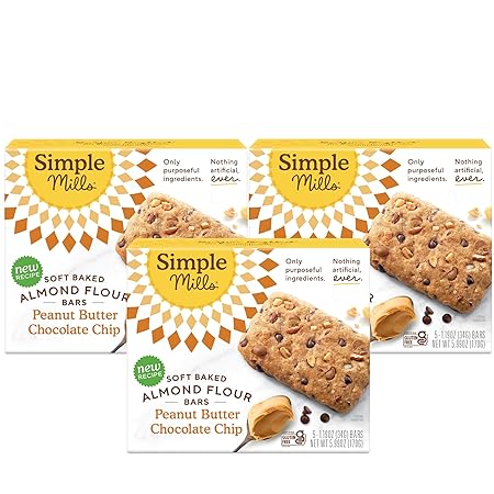 Almond Flour Snack Bars (Peanut Butter Chocolate) with Organic Coconut Oil, Chia Seeds, Sunflower Seeds, and Flax Seeds, 6oz, 3 Count