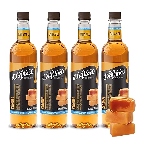 DaVinci Gourmet Sugar-Free Caramel Syrup, 25.4 Fluid Ounces (Pack of 4)