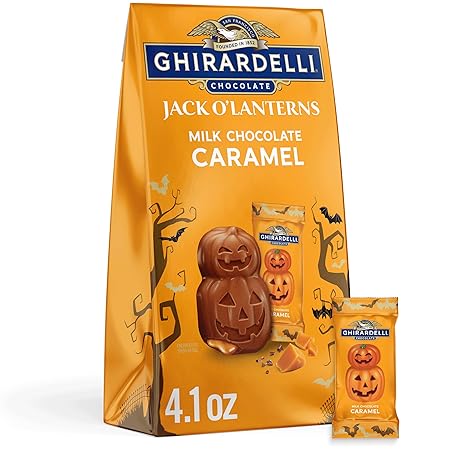 GHIRARDELLI Milk Chocolate Caramel Jack O' Lanterns 4.1oz Bag