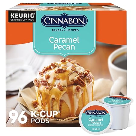 Cinnabon Caramel Pecan Coffee, Keurig Single Serve K-Cup Pods, 96 Count