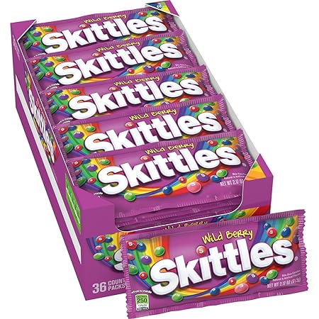 SKITTLES Candy, Wild Berry Fruit Chews Candy, 2.17 oz (36 Count)
