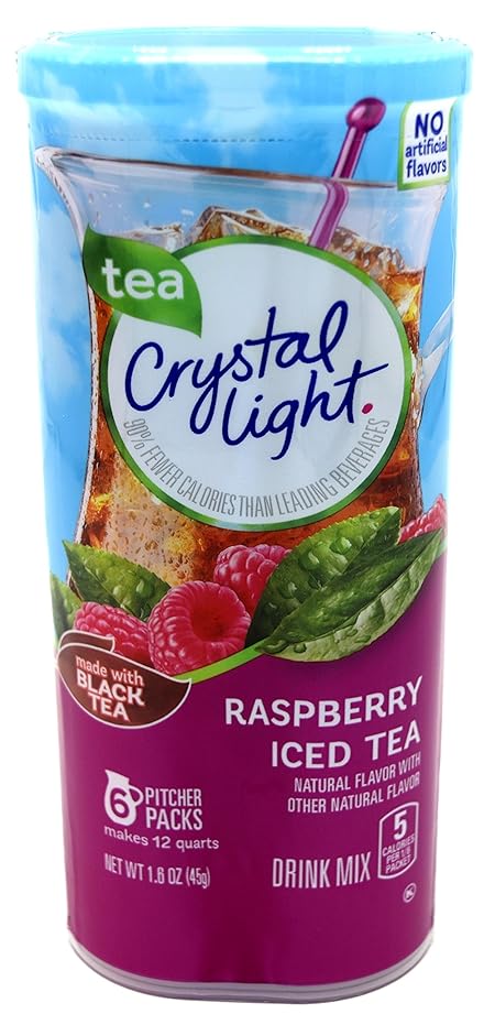 Crystal Light Raspberry Iced Tea Drink Mix, 12-Quart 1.6-Ounce Canister (Pack Of 3)