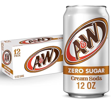 A&W Cream Soda Zero Sugar, 12 fl oz cans, 12 pack