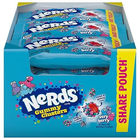 Nerds Gummy Clusters Candy, Very Berry, 3 Ounce (Pack of 12)