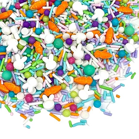 Manvscakes Sprinkles- Edible Cake and Cupcake Sprinkles with Assorted Shapes and Sizes for Parties, Metallic Sprinkle Mix for Cookies, Ice Cream, Cake and Cupcake Decorating, 4 oz (Pastel Easter)