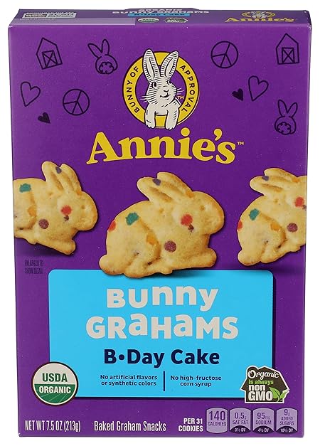 Annie's Organic Birthday Cake Bunny Graham Kids Snacks, 7.5 oz