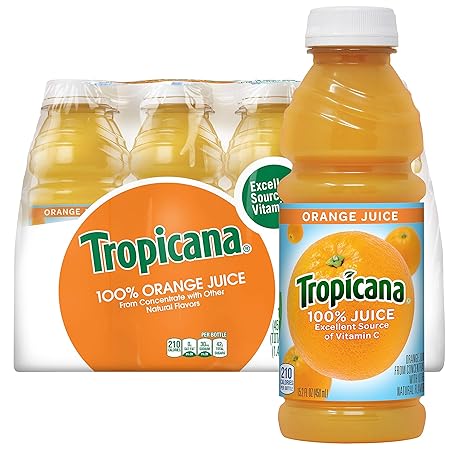 Tropicana Juice 15.2 Bottles, Orange, 15.2 Ounce (Pack of 12)