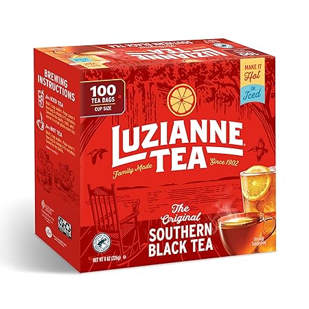 Luzianne Unsweetened Iced Tea Bags, Family Size, 100ct Box (Pack of 1)