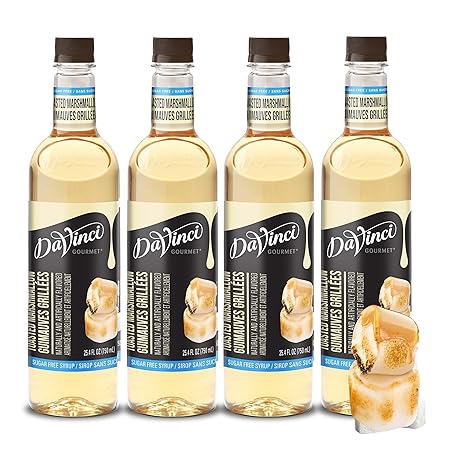 DaVinci Gourmet Sugar-Free Toasted Marshmallow Syrup, 25.4 Fluid Ounces (Pack of 4)