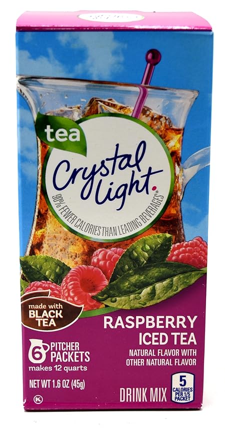 Crystal Light Raspberry Iced Tea Drink Mix, 12-Quart Canister (Pack of 12)