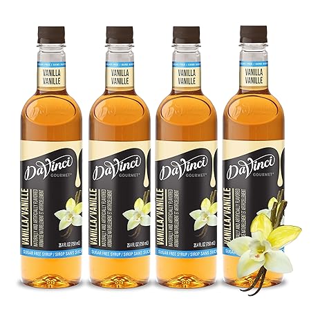 DaVinci Gourmet Sugar-Free Vanilla Syrup, 25.4 Fluid Ounces (Pack of 4)