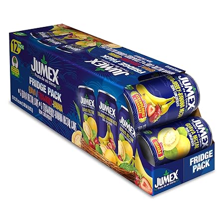Jumex Strawberry Banana & Guava Juice Nectar - Made with Fresh Fruit Puree - Tropical Fruit Juice Concentrate for Smoothie Mix, Cocktail Mixers, Kids Drinks & Beverages - 11.3oz, 12 Pack Canned Drinks