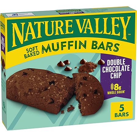 Nature Valley Soft Baked Muffin Bars, Double Chocolate Chip, Made With Whole Grain, 5 Count, 6.2 oz