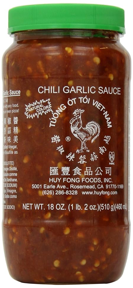 Huy Fong, Chili Garlic Sauce, 18-Ounce Bottles (Pack of 6)