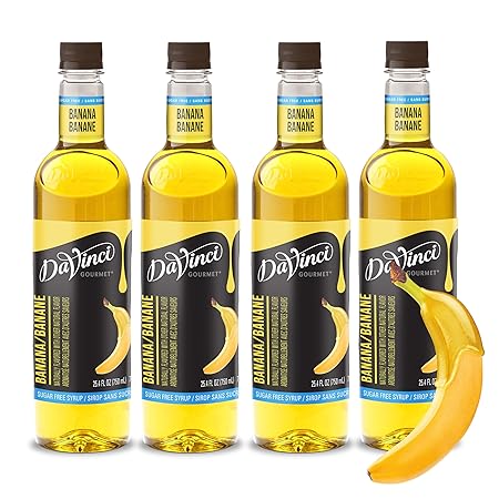 DaVinci Gourmet Sugar-Free Banana Syrup, 25.4 Fluid Ounces (Pack of 4)