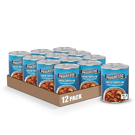 Progresso Traditional Cheese Tortellini in Garden Vegetable Tomato Soup, 18.5 oz. (Pack of 12)