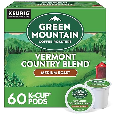 Green Mountain Coffee Roasters Vermont Country Blend Keurig Single-Serve K-Cup Pods, Medium Roast Coffee, 60 Count (6 Packs of 10)